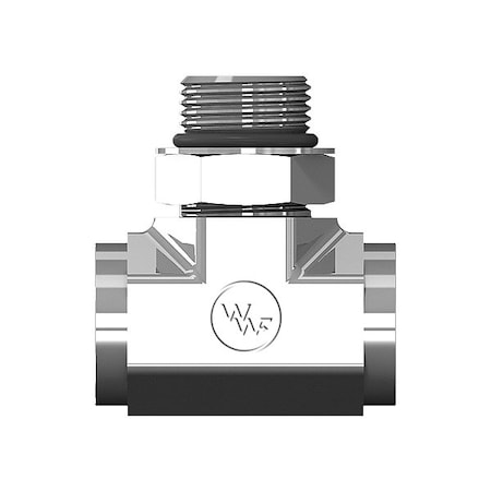 World Wide Fittings Female O-Ring Boss to Female O-Ring Boss to Male O-Ring Boss Adjustable Tee 6832X04X04X04